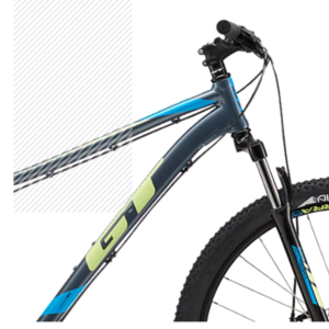 2018 GT Bicycles Aggressor M Frame Silver, gray or bare metal and Blue