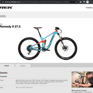 2015 Trek Remedy 9 Blue and Orange