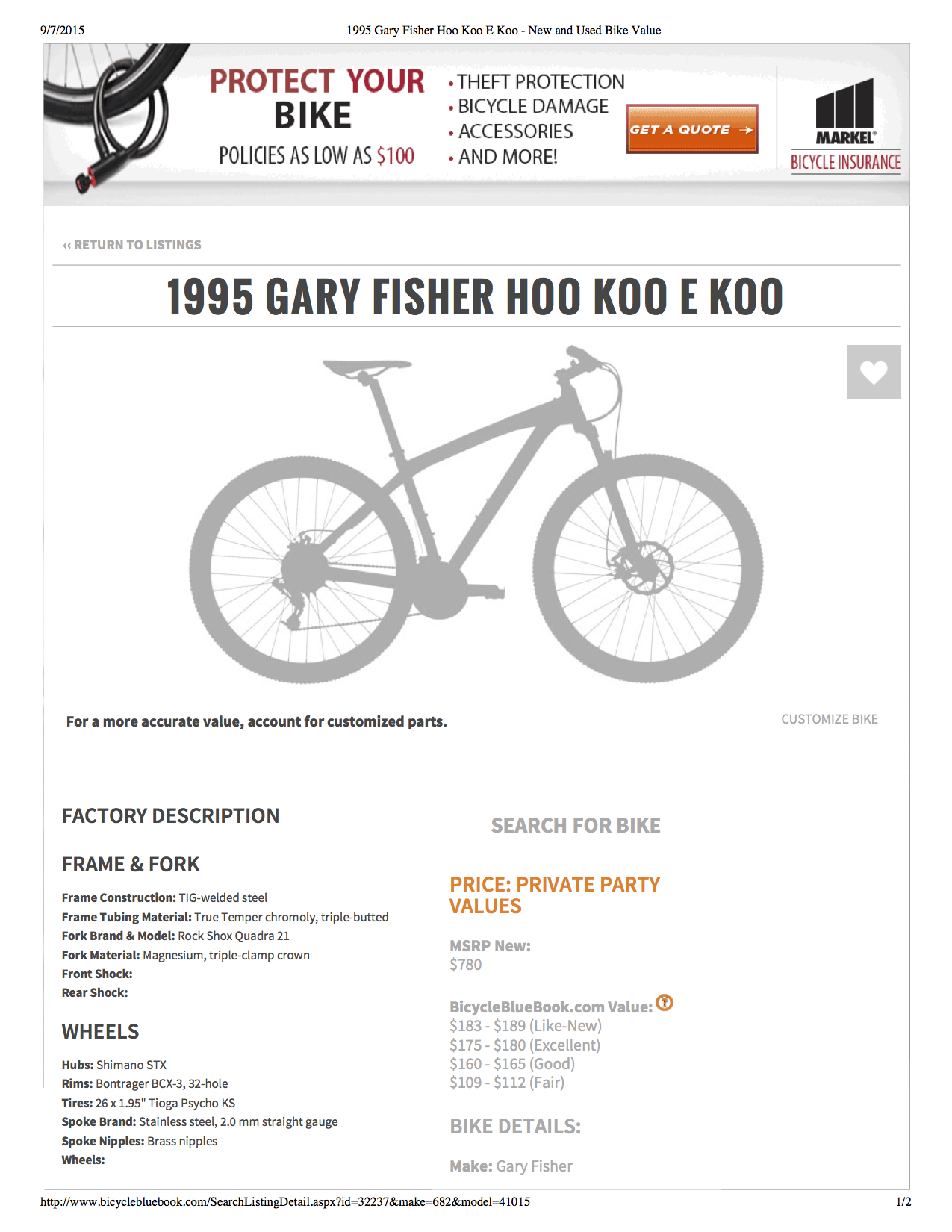1995 Gary Fisher Hoo Koo E Koo