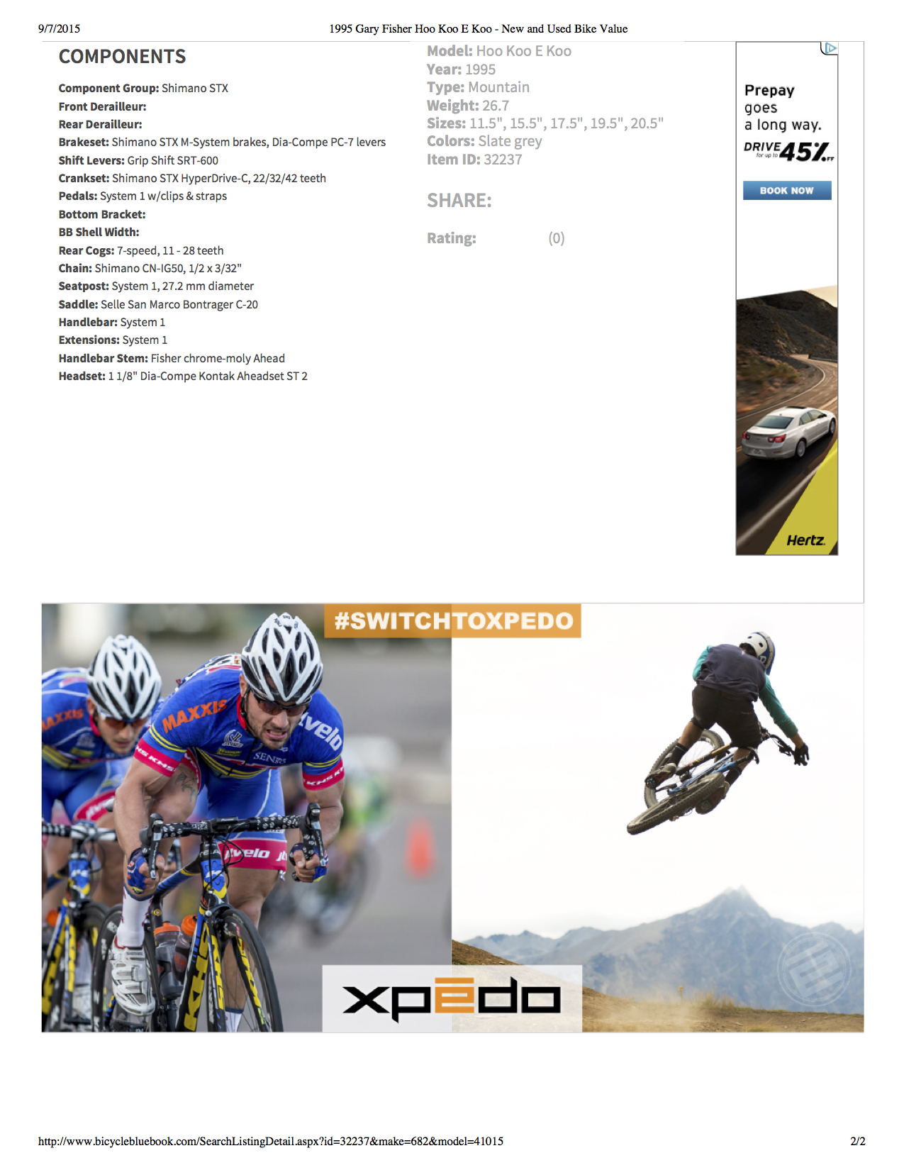 1995 Gary Fisher Hoo Koo E Koo