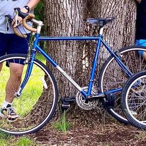 2010 Jamis Aurora Blue and Silver, gray or bare metal
