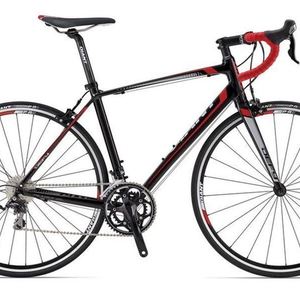 2014 Giant Defy Composite 1 Black, Red, and Stickers tape or other cover-up