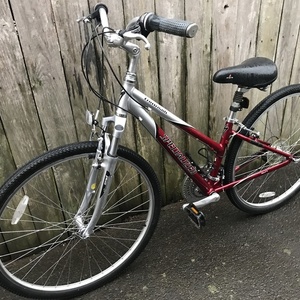 2004 Specialized Crossroads Sport Red and Silver, gray or bare metal