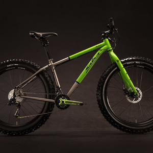 2014 Salsa Mukluk Ti Green and Silver, gray or bare metal