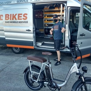 2021 Rad Power Bikes Step Through Silver, gray or bare metal