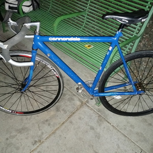 1989 Cannondale SR500 53 cm rebuilt as track Blue