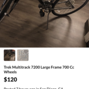2009 Trek 7200 Silver, gray or bare metal and Black