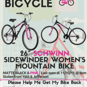 2015 Schwinn steel mountain frame Black and Pink