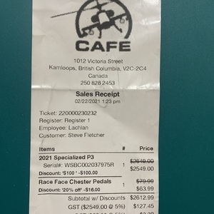 2021 Specialized P3 Silver, gray or bare metal