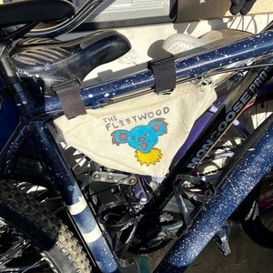 Trek Marlin Blue, Stickers tape or other cover-up, and White