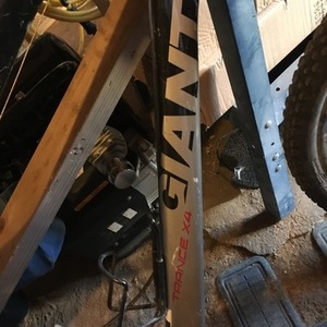2009 Giant Trance X4 Silver, gray or bare metal, Black, and Red