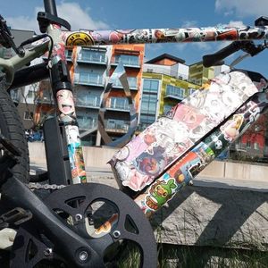 2021 Rad Power Bikes Rad Mission Stickers tape or other cover-up and Silver, gray or bare metal