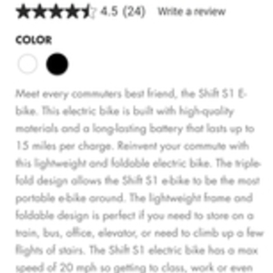 GoTrax SHIFT S1 COMMUTER E-BIKE personal mobility device (electric scooter, skateboard, unicycle,...