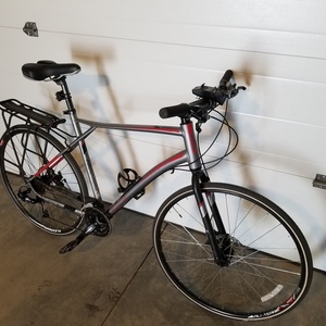 2017 GT Bicycles Transeo 6.0 Silver, gray or bare metal