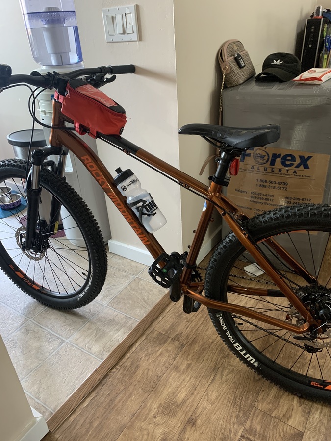orange rocky mountain bike