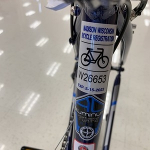 2021 Schwinn Blue and Silver, gray or bare metal