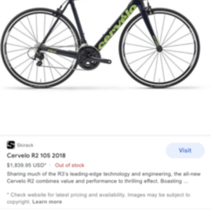 2018 Cervélo R2 Blue and Green