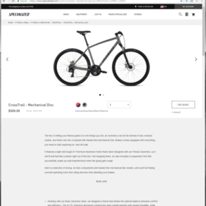 2018 Specialized CrossTrail Silver, gray or bare metal