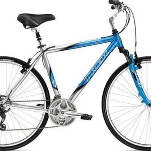 2007 Trek 7100 Blue and Silver, gray or bare metal