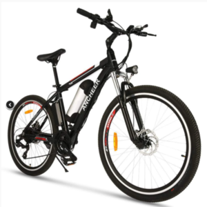 2020 ANCHEER 26" Electric Mountain Bike with Remov... Black, Red, and White