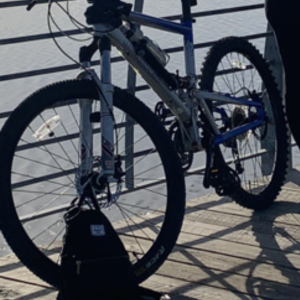 2011 Mongoose Canaan Blue and Silver, gray or bare metal