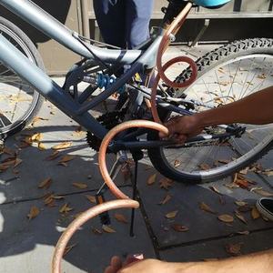 Huffy Silver, gray or bare metal and Blue