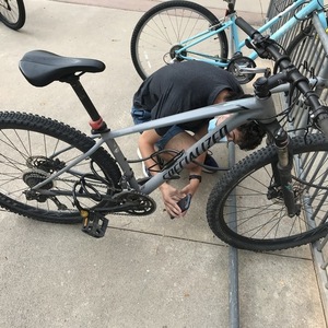 2017 Specialized Rock Hopper Silver, gray or bare metal