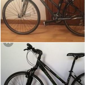 2003 Trek 7100 Ladies Hybrid Blue and Silver, gray or bare metal