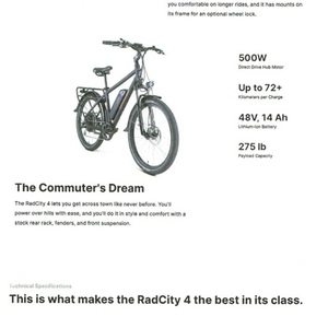 2021 Rad Power Bikes Radcity electric commuter bike version 4 Black