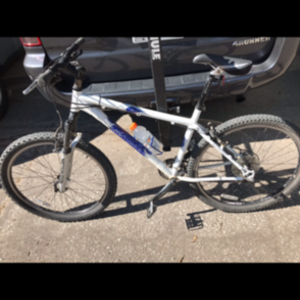 2006 Gary Fisher Marlin GS White, Blue, and Silver, gray or bare metal