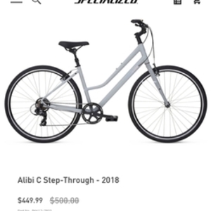 2017 Specialized Alibi c Silver, gray or bare metal