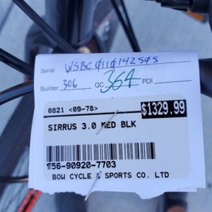 2021 Specialized Sirrus 3.0 Black and Red