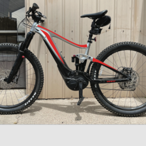 2021 Giant Giant Trance E+ Pro Silver, gray or bare metal, Black, and Red