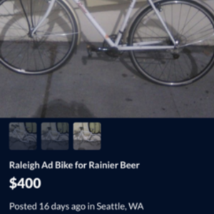 2015 Raleigh Port Townsend-Rainier Beer edition White