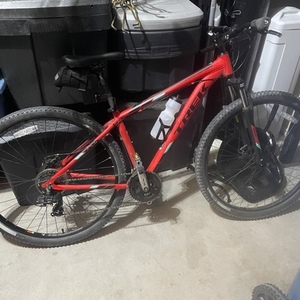 Trek Marlin 5 Red, Blue, and Black