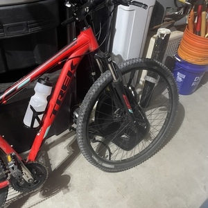 Trek Marlin 5 Red, Blue, and Black