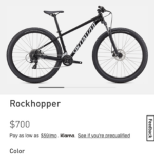 2021 Specialized Rockhopper Black and White