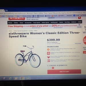 2015 sixthreezero Women's Classic Edition three-speed Black, Blue, and Brown