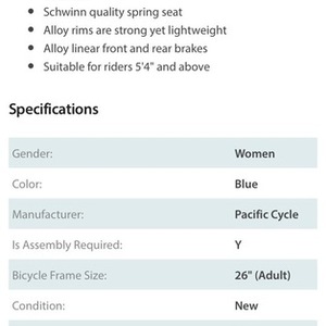 2015 Schwinn Women's Admiral Hybrid Teal