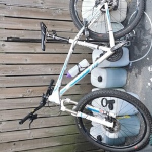 2015 Giant Talon 27.5 1 White, Blue, and Silver, gray or bare metal