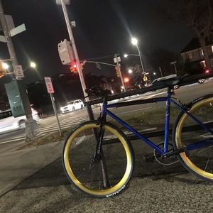 SE Bikes Lager (Frameset) Blue, Stickers tape or other cover-up, and Yellow or Gold