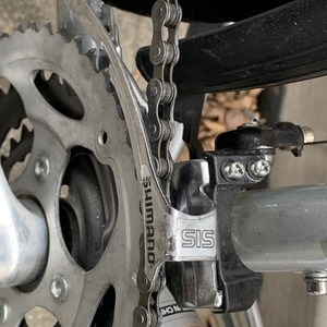 1990 Trek 820 Silver, gray or bare metal and Blue