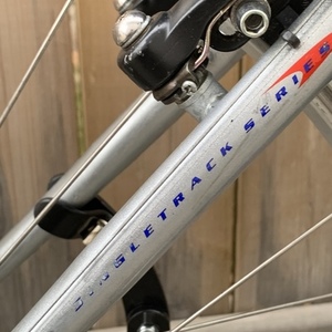 1990 Trek 820 Silver, gray or bare metal and Blue