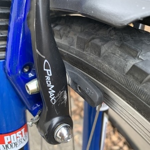 1990 Trek 820 Silver, gray or bare metal and Blue