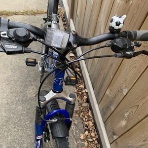 1990 Trek 820 Silver, gray or bare metal and Blue