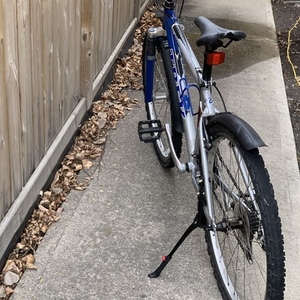 1990 Trek 820 Silver, gray or bare metal and Blue