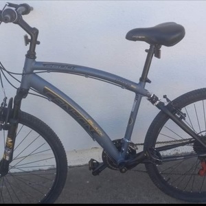 Canyon bicycles Mountain bike Silver, gray or bare metal, Black, and Yellow or Gold