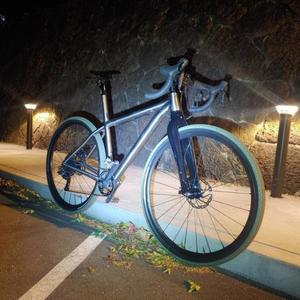 2018 Valence Bicycles Ti Monstercross Silver, gray or bare metal