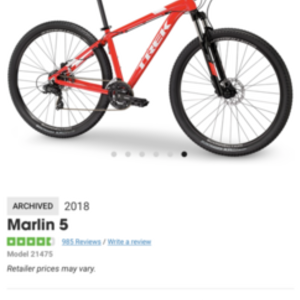 2018 Trek Marlin 5 Red