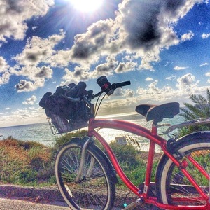 2016 red frame, black metal basket, clown horn Red aluminum Red